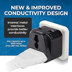 OREI USA to Europe (Schuko) Travel Adapter Plug - 2