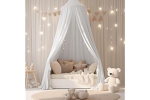 Sublaga White Canopy for Princess Bedroom Decor - Soft Smooth Playing Tent, Girls Room Decoration, Castle