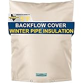 Cholila Cover Insulated Backflow Preventer Pipe Pouch, 16W x 20H in, Khaki | 5F Winter Freeze Shield. 7-Layer Foil Insulation. 600D Oxford Shell. For Outdoor Sprinkler Valves. Velcro Seals Wind.