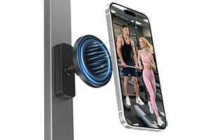 DUEDUE Dual Magnetic Phone Holder for Gym Equipment, 360° Adjustable Fitness Phone Mount, Hands-Free Workout Stand Perfect fo