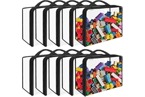 Hlimior 10 Pack Extra Large PVC Toy Storage Bags with Zippered Closure, Portable Toy Organizer for Board Games, Building Blocks, Books