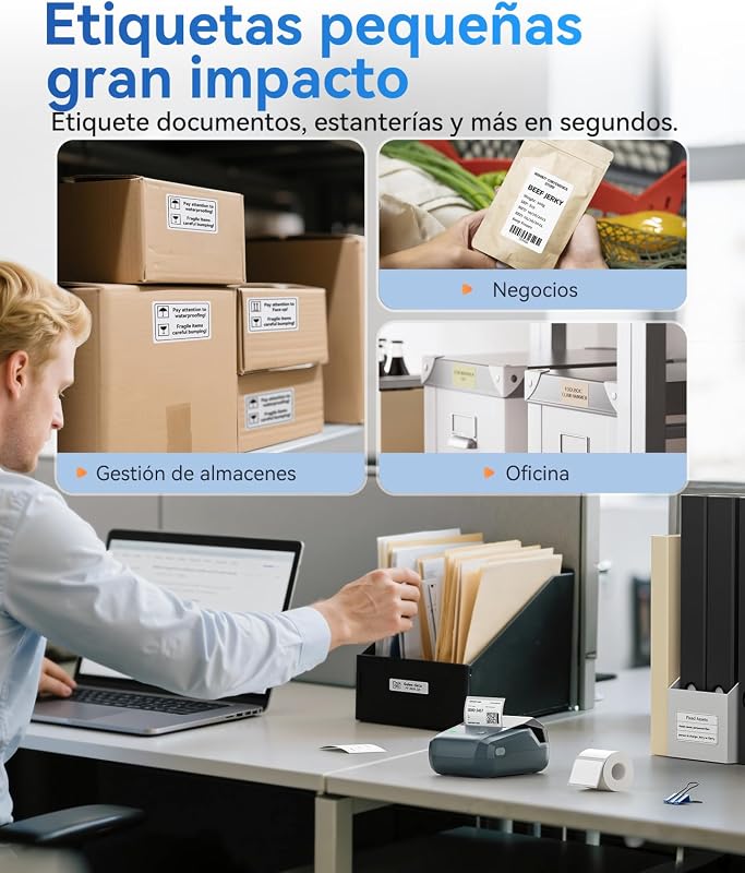Máquina de rotulagem B1, impressora autoadesiva fácil de usar para escritório, casa e negócio, aplicação versátil, impressora térmica com etiqueta 50×30mm azul
