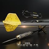 CC-Exquisite Professional Steel Tip Darts Set 6 x 22g Brass Barrels 12 Shafts view 5