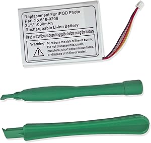 CBK 616-0206 Replacement Li-ion Battery for Apple iPod Classic 4th Photo 30GB 40GB 60GB M9585 M9586 M9829 M9830/Color with Tools