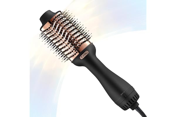 TYMO Hair Dryer Brush Blow Dryer Brush in One, 4 in 1 Ionic Hairdryer and Styler Volumizer with Oval Titanium Barrel, Hot Air