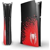 FormlessEmpire Slim Plates for PS5 Digital Edition, Cover Plates and Faceplate Compatible with PlayStation 5 Slim Console, 4 Piece Black and Red Spider Design Replacement Shell Set