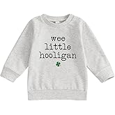 Kids Toddler Boys Girls St. Patrick's Day Outfit Sweatshirt Wee Little Hooligan Crew Neck Pullover Tops