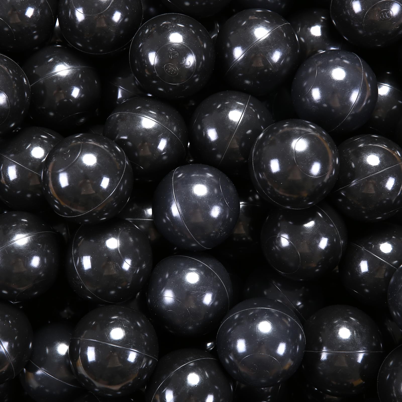 Photo 1 of GUESVOT 2.75 Inch Big Ball Pit Balls - Crush Proof Plastic Balls for Ball Pit Pack of 50pcs Set for Toddlers Ball Pool Playtent Tunnels with Reusable Storage Bag (Black)