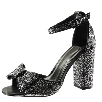 Angkorly Zapatillas Moda Tacón escarpín Stiletto Abierto Mujer Flores  Strass Talón Tacón de Aguja Alto 11 CM Zapatos Zapatos de tacón