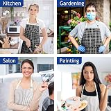 Vicloon Unisex Adjustable Bib Apron 2 Pcs with 2 Pockets Black White view 6