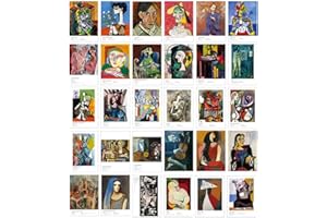 HOSTEESSCHOICE Beautiful Art Postcards set of 30 Post card of Pablo Picasso variety pack Famous Painting Scenery,4 x 6 Inches