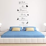 Outus 6 Pieces Faith Family Love Hope Wall Decals 70x30 cm Vinyl view 7