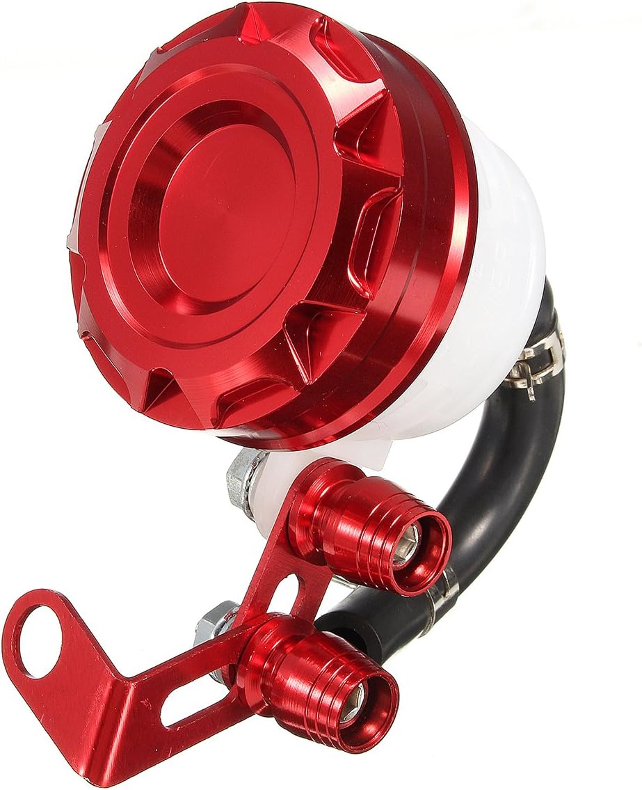 JenNiFer CNC Motorcycle Brake Clutch Cylinder Fluid Oil Reservoir Tank Cup Universal - Red