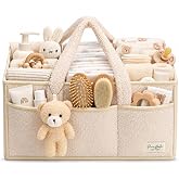 PeraBella Baby Diaper Caddy Organizer with Handle, Boy &amp; Girl Shower Gift Basket, Portable Diaper Storage Basket Bin for Wipes, Newborn Baby Essentials Registry Search Must Haves, Car Caddy Organizer