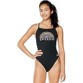 Speedo Women's Swimsuit One Piece Endurance+ Flyback Printed Adult Team Colors