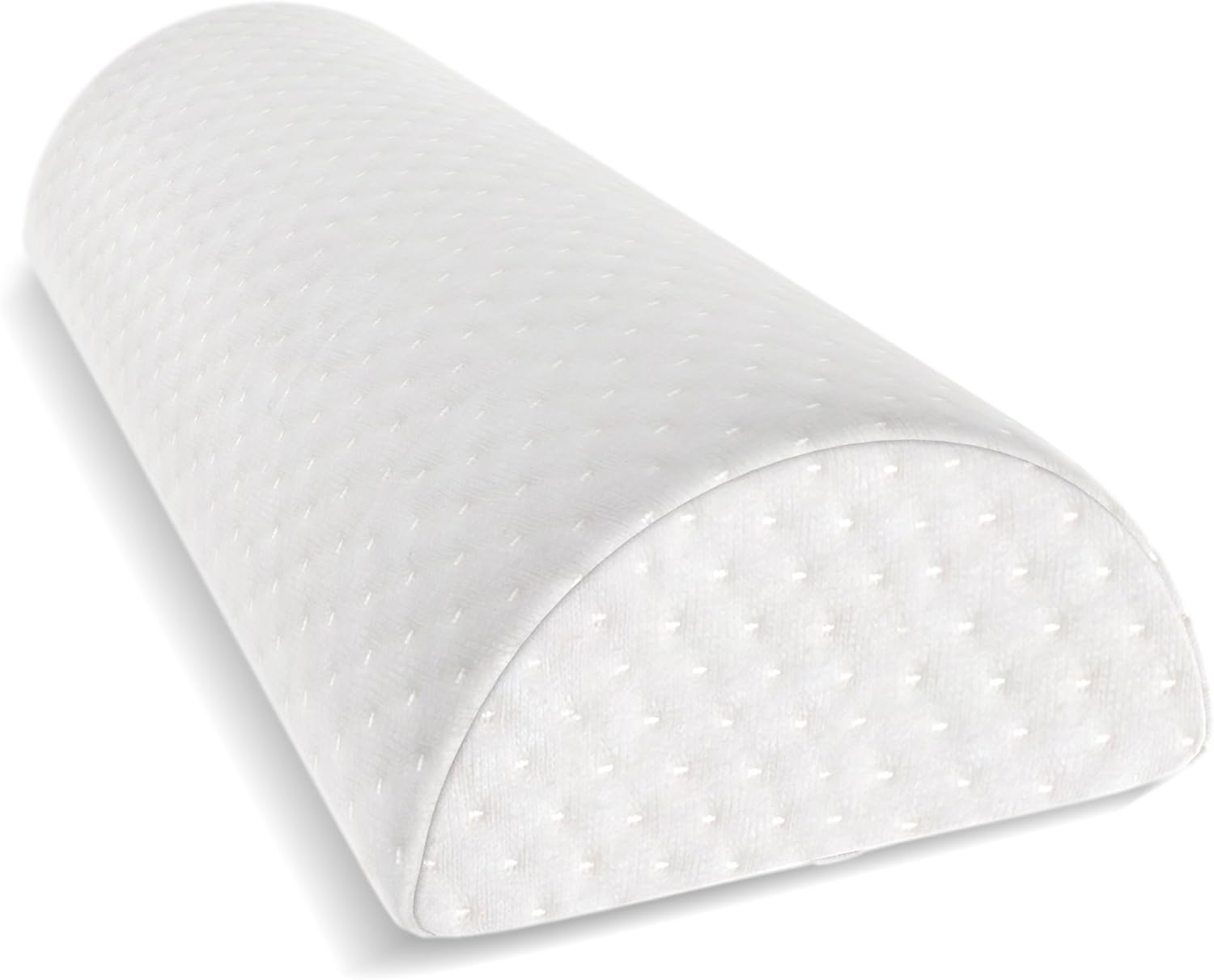 Half Moon Bolster Pillow - Knee Pillow for Back Pain Relief - Best Support for Sleeping on Side, Stomach or Back - 100% Memory Foam Semi Roll Leg Pillow with Washable Cover (XL, White): Home & Kitchen