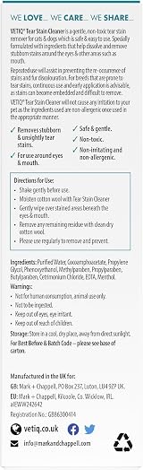 VETIQ Tear Stain Remover for Cats & Dogs 100 ml view 5