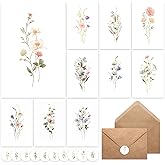 XXINMOH 100 PACK Blank Cards with Envelopes, Blank Greeting Cards 4x6, Beautiful Blank Greeting Cards, Elegant Floral Note Cards with Peel-and-Seal Envelopes, Empty Stationary Set For All Occasions