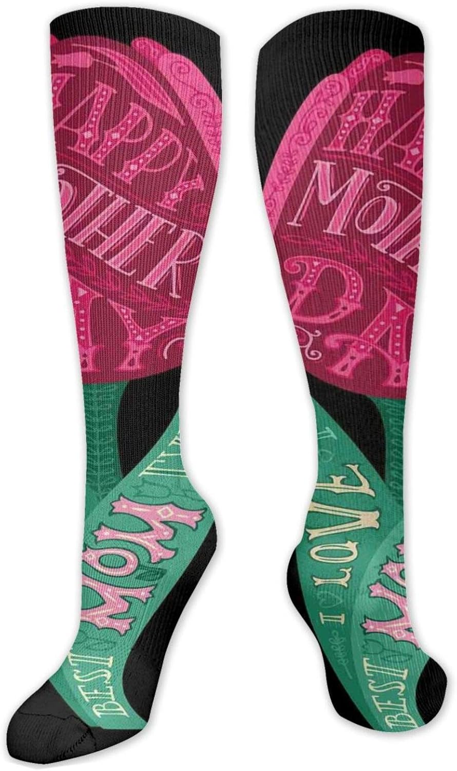 Amazon.com: Fashion Thigh High Socks,I Love You Best Mom Ever Quotes Typographical Design On A ...