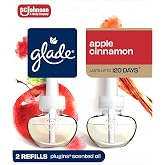 Glade PlugIns Refills Air Freshener, Scented and Essential Oils for Home and Bathroom, Apple Cinnamon, 1.34 Fl Oz, 2 Count