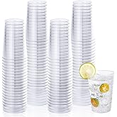 Vplus 150 Pack 12 OZ Reusable Clear Plastic Cups, Disposable Heavy Duty Plastic Cups for Party, Christmas, Wedding, Thanksgiving, Halloween