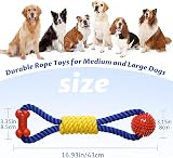 Aitmexcn Dog Rope Toy for Large Medium Chewers 43cm Heavy Duty Cotton view 2
