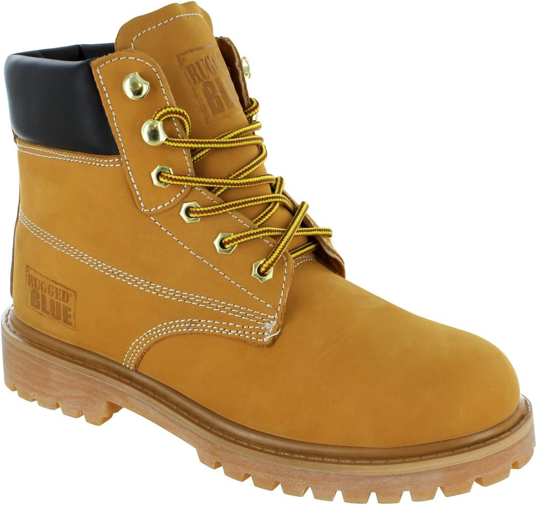 Rugged Blue Original Steel Toe Work Boots - Tan