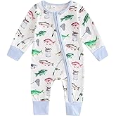 Gureui Infant Baby Boy Girl Fishing Outfit Long Sleeve Romper Onesie Jumpsuit Newborn Coming Home Fall Clothes
