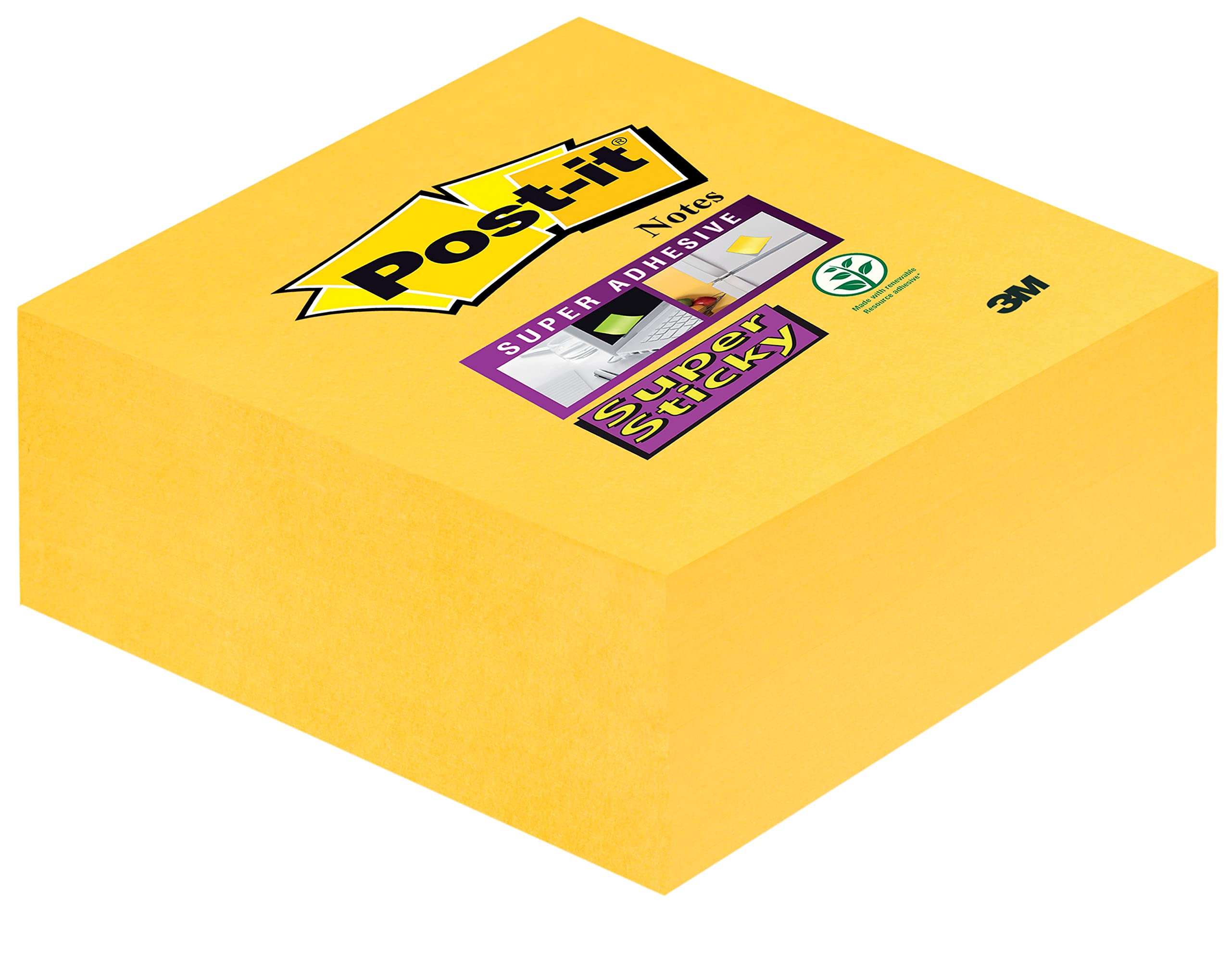 Post-it 76 x 76 mm Super Sticky Notes - Cube Daffodil (Pack of 270)