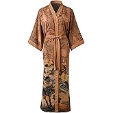 Ledamon Women's Kimono Long Robe - Classic Floral Bathrobe Nightgown