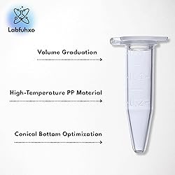 Labfuhxo 0.65mL Microcentrifuge Tubes with Snap Cap
