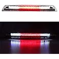 LED 3rd Brake Light For Nissan Titan 2004-2015, Frontier 2005-2016 Cargo Light Assembly, Rear Roof Center Replacement High Mount Stop Light (Chrome Housing Clear Lens)