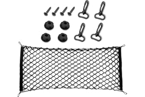 USTOPF1T Car Cargo Net, Trunk Cargo Storage Organizer - Stretchable with Hooks, SUV & Car Interior Accessories (35.4x15.8 Inch)