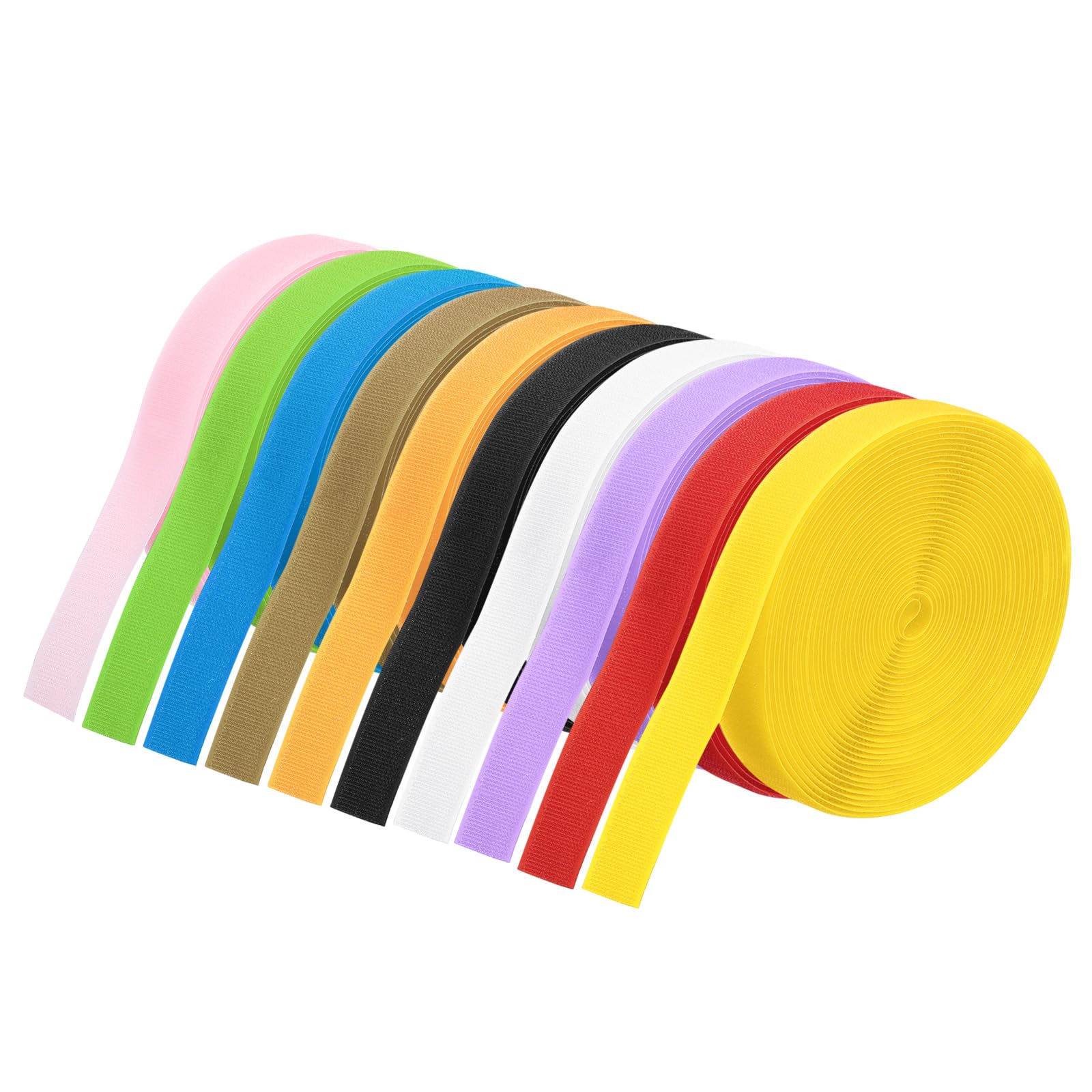 PATIKIL 26.25 Feet Carpet Marker Strips Set, 10 Rolls Nylon Carpet Strips Spots Hook Tape for Classroom Floor Decoration Teacher Education Social Distance, Colorful