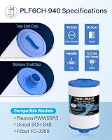 POOLPURE 6CH-940 Spa Filter 50 sq ft 1.5 in SAE Thread 2 Pack view 2