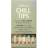 Chillhouse - Chill Tips, Press on Nails Kit - Everything Zen 2.0 (Oval) - 24 Nail Shapes & Sizes - Up to 2 Weeks of Wear - Customizable Fit - Reusable - Latina Founded, Women Owned - Beauty, Self Care