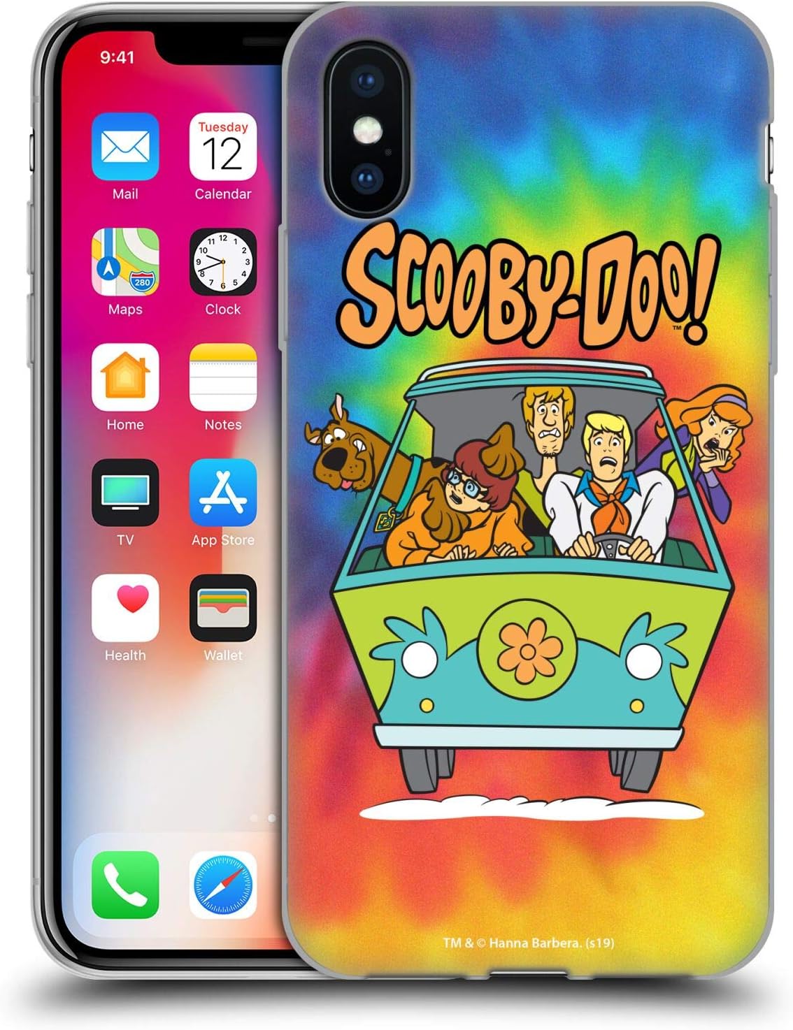 Head Case Designs Officially Licensed Scooby-Doo Tie Dye Mystery Inc. Soft Gel Case Compatible with Apple iPhone X/iPhone Xs