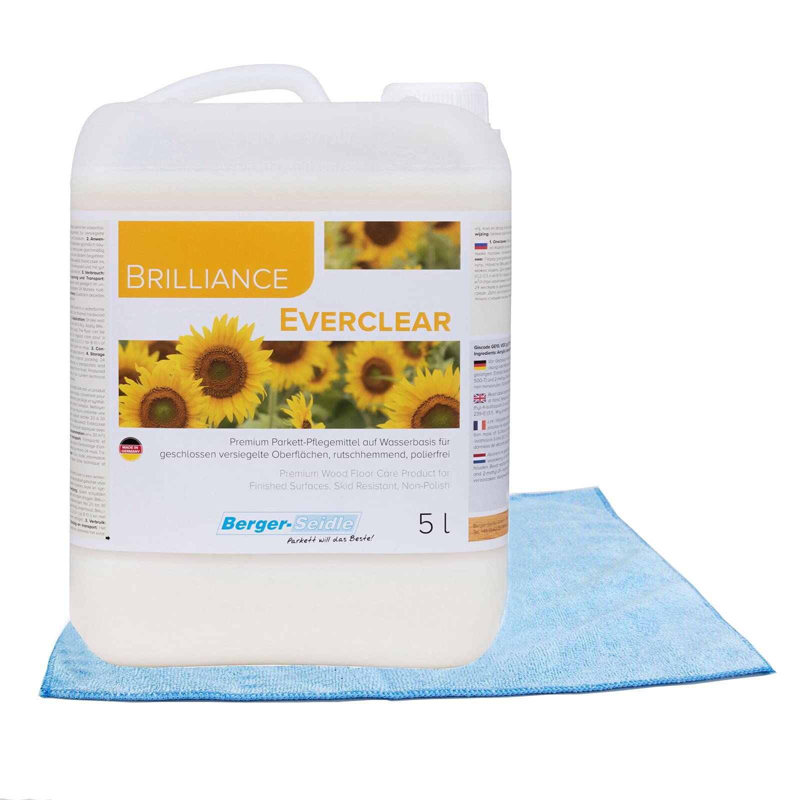 Berger-Seidle Brilliance Everclear, Parquet and Wood Floor Care, Glossy (5 Liter)