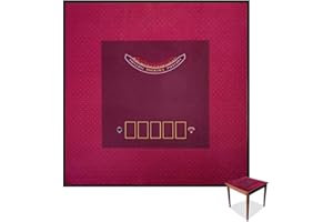 BALIKEN Square 48'' x 48'' Texas Hold'em and Blackjack Table Felt, Portable Foldable Texas Hold'em and Blackjack Layout