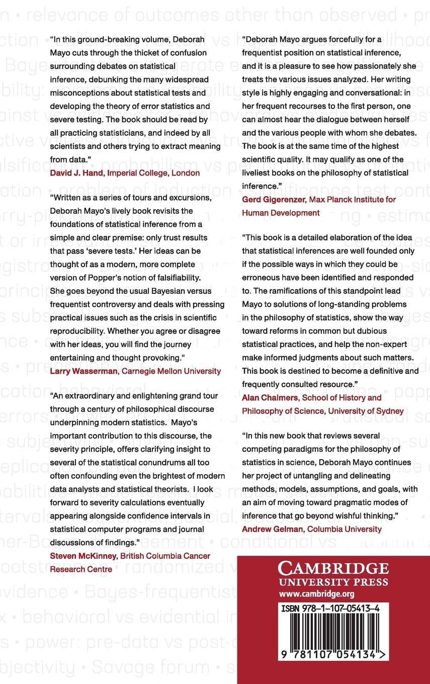 Amazon Fr Statistical Inference As Severe Testing How To Get Beyond The Statistics Wars Mayo Deborah G Livres