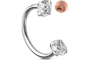 OUFER 316L Surgical Steel Horseshoe Nose Rings, Gold Nose Ring 20G Push Pin Threadless, Dainty Nose Rings Hoop For Women Men,