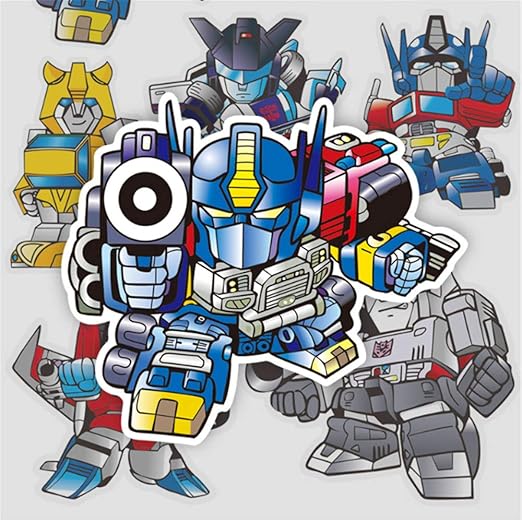 Q Version De Dibujos Animados Transformers Optimus Prime Bumblebee Adhesivos Adhesivos Etiqueta Autoadhesivos Adhesivos De Pared Amazon Es Hogar