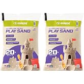 Sun Joe Silica Play Sand for Sandbox, PLYSAND20, 2 Pack | Indoor &amp; Outdoor Craft Accessory for Molding, Digging &amp; Sculpting, 20 Lb Bag