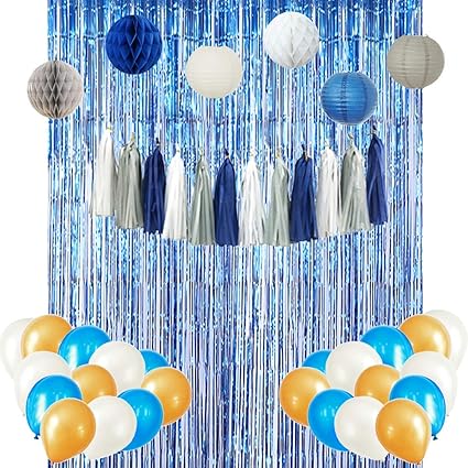 Amazon Com Inby 52pcs Navy Blue Gray White Wedding Bridal Baby