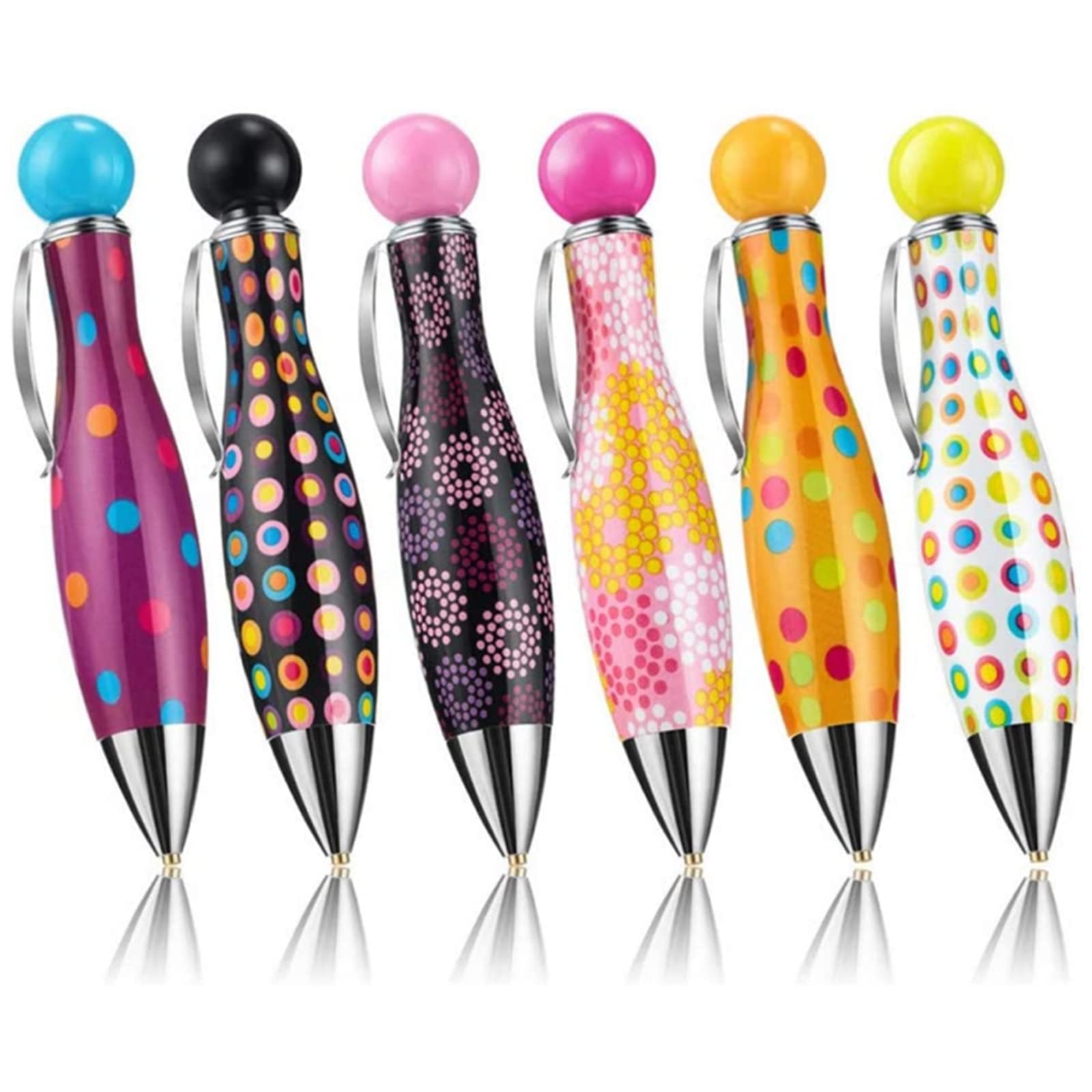 6Pcs Diamond Painting Drill Pens 5D DIY Diamond Painting Point Drill Pen Tools Sticky Pen Rhinestone Picker Quick Point Pen Cross Stitch Embroidery Accessories for Nail Art Decoration