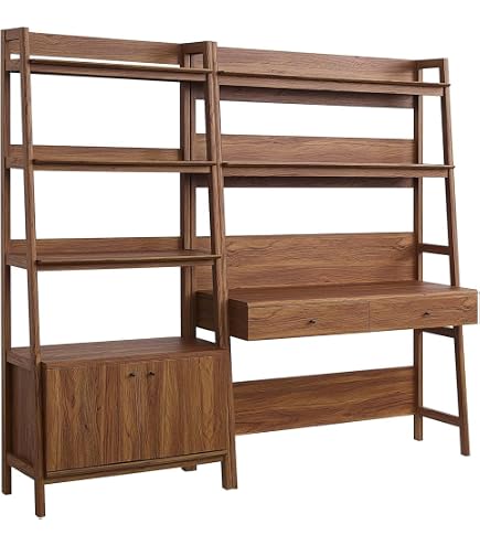 Amazon.com: Modway 3-Piece Home Office Desk and Bookshelf Display