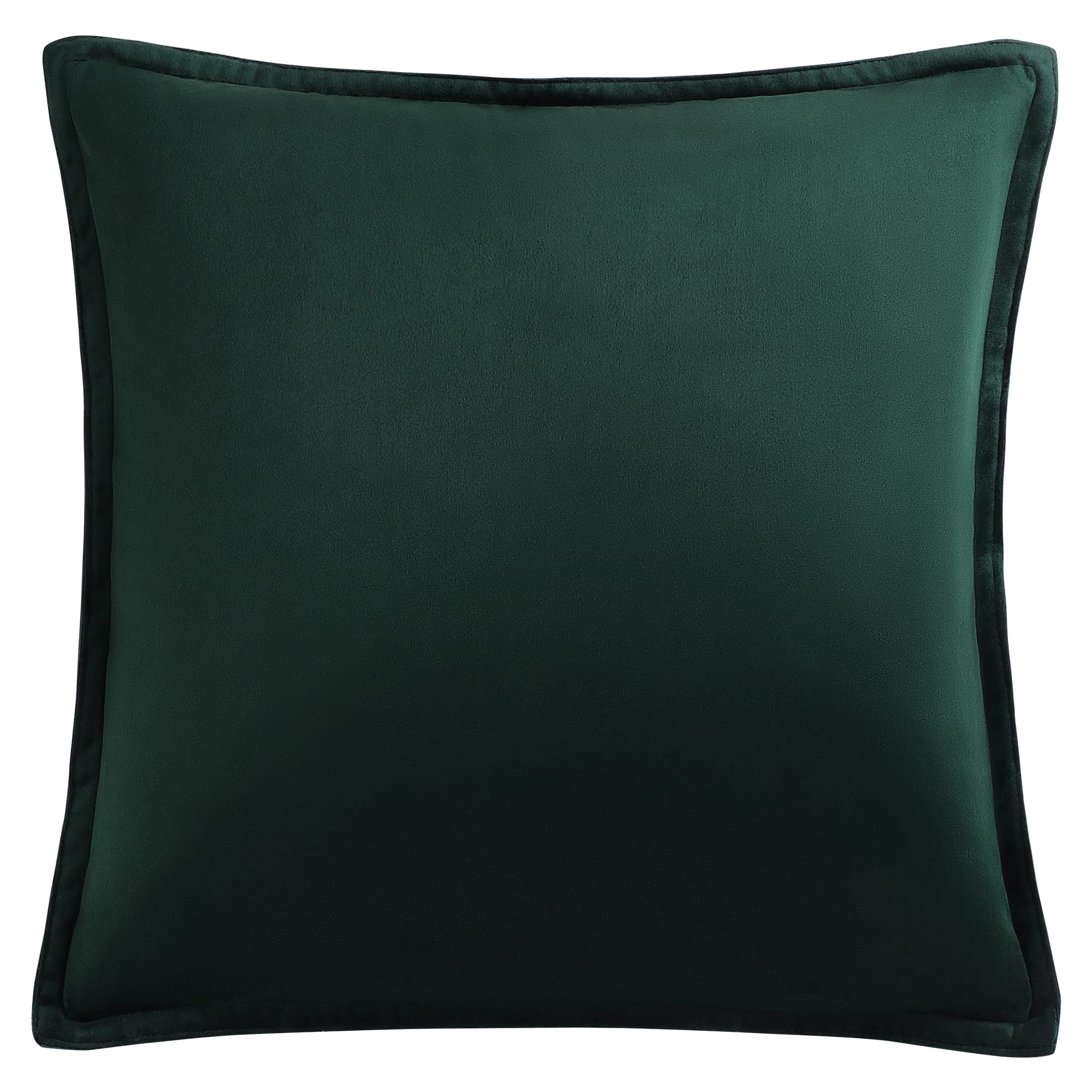 PiccoCasa Decorative Velvet Soft Cushion Covers 1PC, Square Solid Throw Pillow Covers for Sofa Couch Bedroom - 50x50cm/20x20 Inches Hidden Zipper Cushion Covers Dark Green