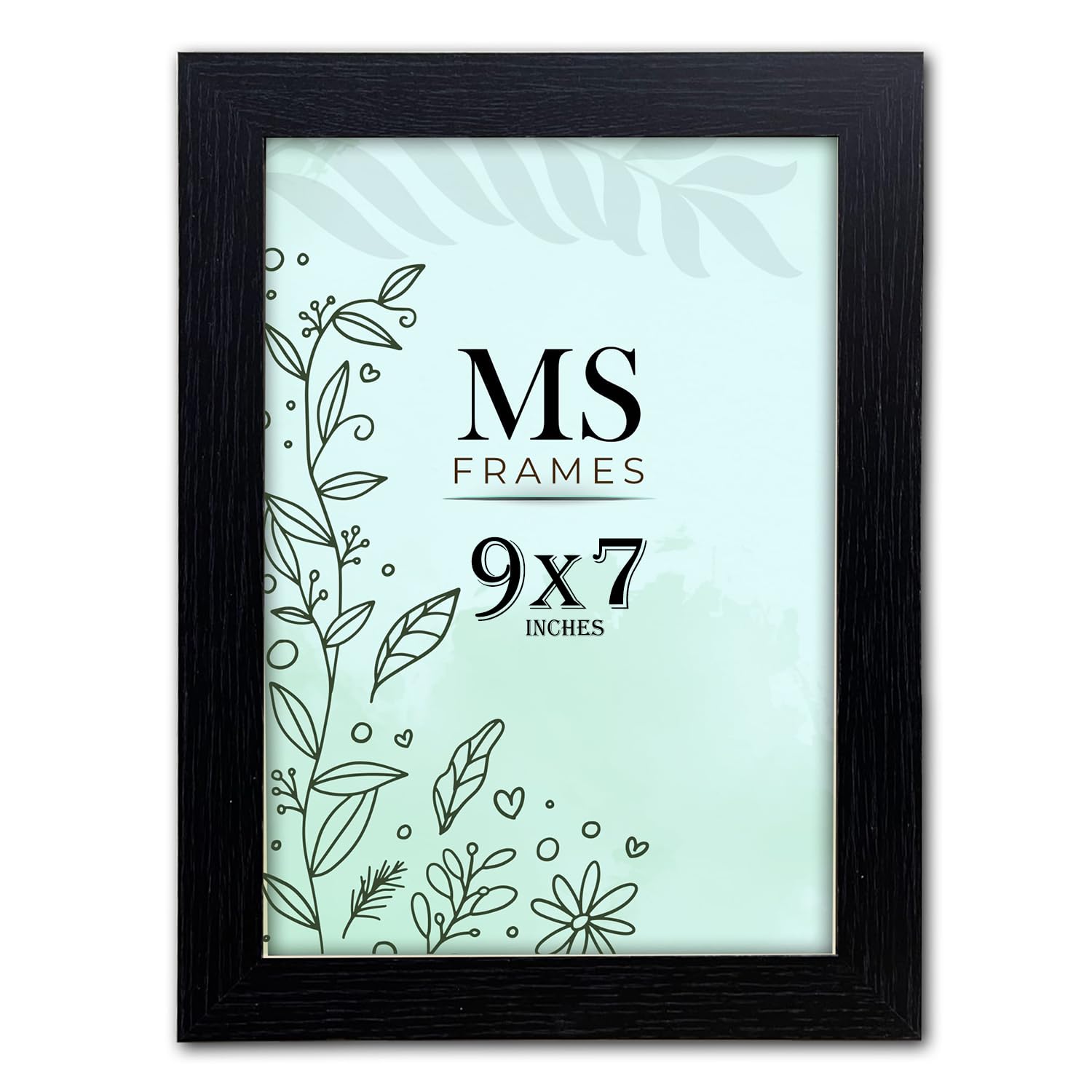 AI Decor 9x7 Inch Black Picture Frames (22.9x17.8 cm) Poster Frame - Clear Acrylic Display Poster MDF Wooden Portrait/Panoramic - Flat Wall Mount Hang Hooks & Free Tabletop Stand