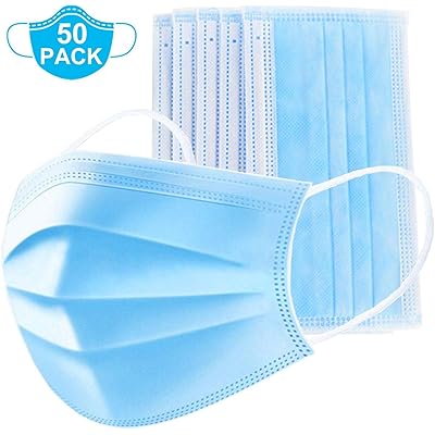 50 Pcs Disposable Surgical Mask Dust Breathable Earloop Antiviral Face Mask, Medical Sanitary Surgical Mask Thick 3-Layer Masks &hellip