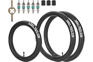 RUTU 16x1.75/2.125 and 12.5x1.75/2.125/2.25 Inner Tube (2+1) Fit for Kid Bicycle Go Jogging BoB Stroller Tire Tube Revolution SE/Pro/Flex-Made from Latex Free Premium Quality Butyl Rubber